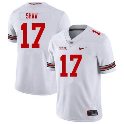 Men's Ohio State Buckeyes #17 Bryson Shaw White Nike NCAA College Football Jersey Jogging IBW8244HX